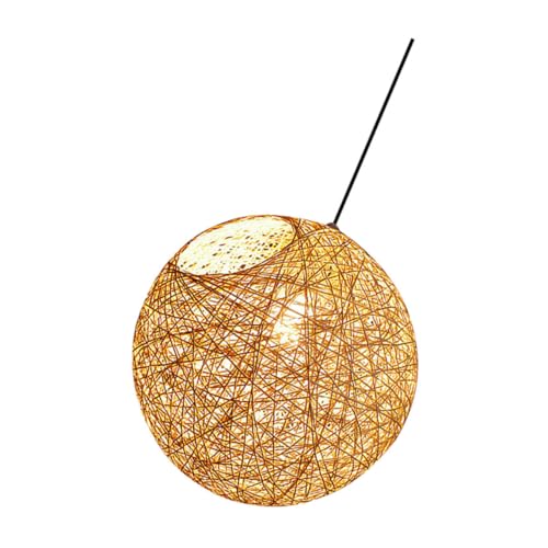 HAMPPLIES Lámpara De Araña De Ratán Redonda, Lámpara Colgante De Bola De Ratán, Lámpara Decorativa Para El Hogar, Ideal Para Salón, Comedor, Café, Ambiente Romántico