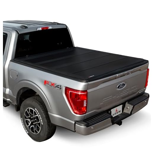 LEER HF650M | Fits 2015-2022 Ford F-150 with 5.6 FT Bed | Hard, Quad-Folding, Low Profile Tonneau Cover | SKU 650112