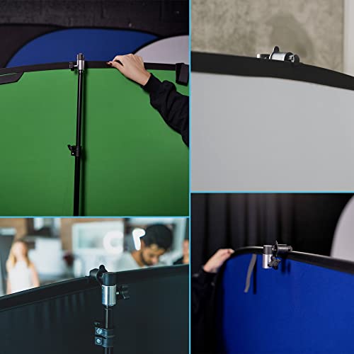 Fovitec 7'6" Spring Cushioned Collapsible Background Stand Kit With Clip For Pop Up Backdrops, Chroma Key Green Screens, And Foldable Disc Reflectors #TOP2