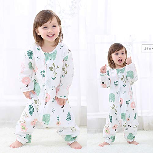 Happy Cherry Baby Slaapzak met Lange Mouwen Zomer Zachte Katoenen Jumpsuit Pyjama Aparte Benen Onesie met Afneembare… - Image 3