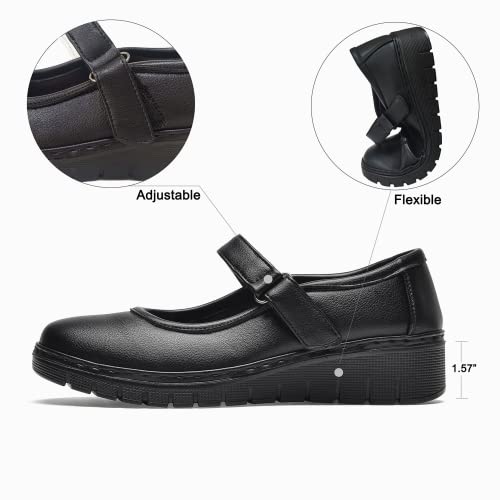Image of VJH confort Women s Mary Jane Flats, Breathable Comfort Round Toe Low Heel Slip-on Light Weight Walking Shoes