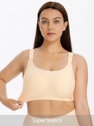 Angelhood Seamless Nursing Bra for Women Wire Free Full Coverage Nursing Bra T-Shirt Bra with Extra Extender - Image 5
