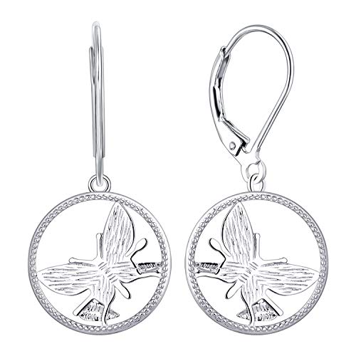 Jo Wisdom Butterfly Earrings,925 Sterling Silver Animal Leverback Dangle & Drop Earrings,Jewelry For Women #TOP10