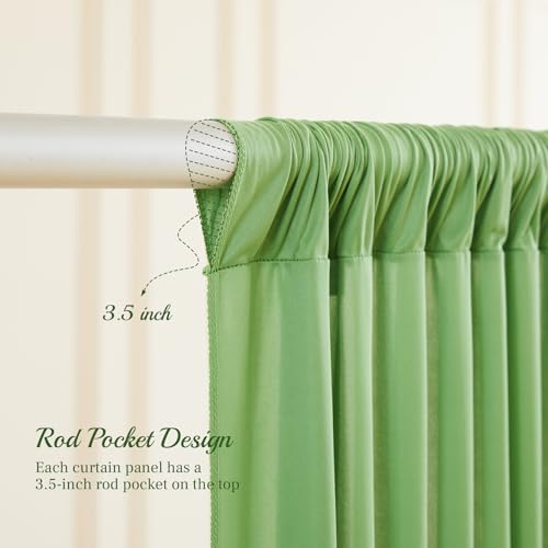Cortinas de fondo verde salvia 8x10 pies para fiestas miniatura 6