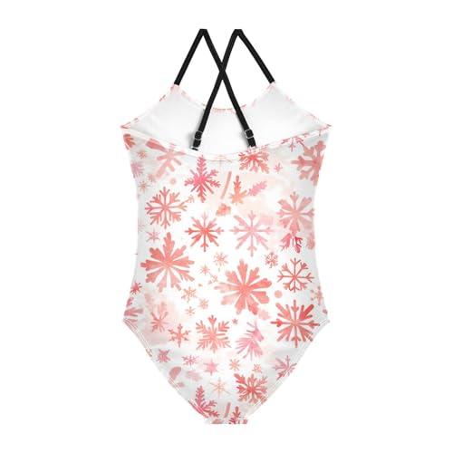 KLL Merry Christmas Snowflake Red Hoho Girl One Piece Swimsuits Summer Swimwear Adjustable Strap Quick Dry2
