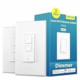 meross Smart Dimmer Switch, 2 Packs Light Switches for Dimmable LED Light, Halogen and Incandescent Bulb, Work with Alexa, Google Assistant and IFTTT, Single-Pole Switch with Voice Control and Timer