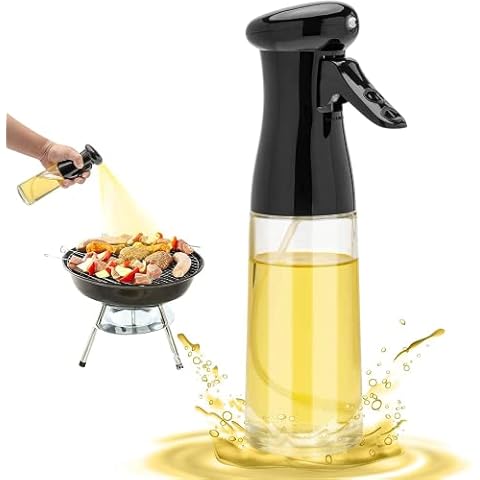 Honbuty Olive Oil Sprayer for Cooking - 200ml Glass Oil Dispenser Bottle Spray Mister - Refillable Food Grade Oil Vinegar Spritzer Sprayer Bottles for Kitchen, Air Fryer, Salad, Baking Cover