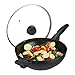 Relaxdays Wok - Sartén wok con tapa de cristal (30 cm, asas, antiadherente, apta para inducción, gas, eléctrica, 4 L), color negro