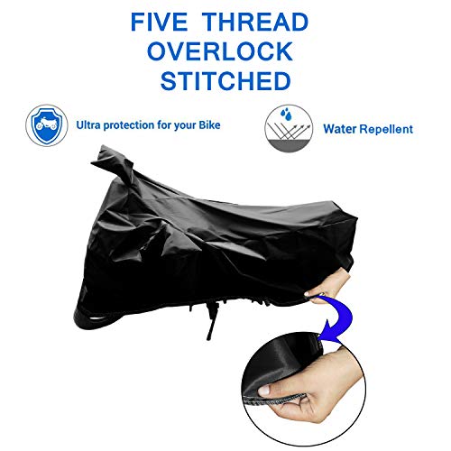 Image of Kandid Black Dust Proof & Water Resistant Double Mirror Pocket Bike Cover for Yamaha Rx100