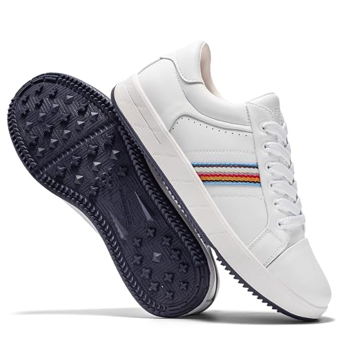 Image of UOFEIY Men's Golf Shoes Professional Spikeless Leather Sneakers Non Slip Low Top Lightweight Breathable Waterproof Golf Club Training