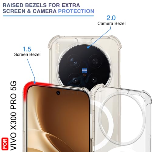 Image of AESTMO Clear Back Cover for Vivo X300 Pro 5G | | 360 Protection | Transparent Back Cover for Vivo X300 5G Pro (PC + TPU, Compatible with MagSafe Accessories, Transparent Bumper)