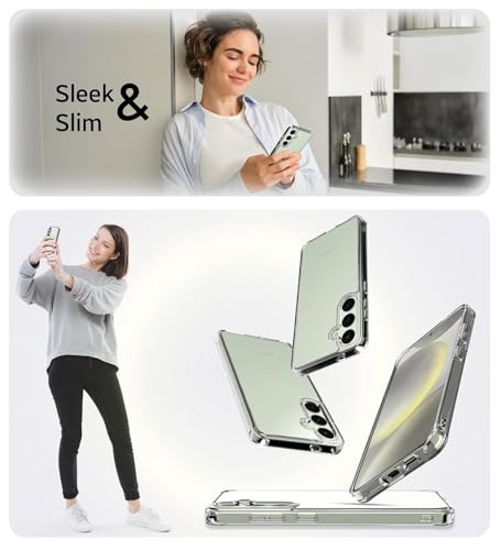 Image of KAPAVER Hybrid Shockproof Back Cover Case Compatible with Samsung Galaxy A54 (PC+TPU) (Clear)
