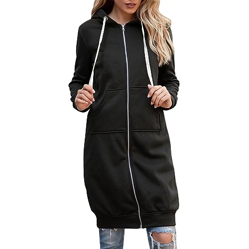 HOOUDO Kapuzenjacke FüR Damen LäSsiges Mode ReißVerschluss...