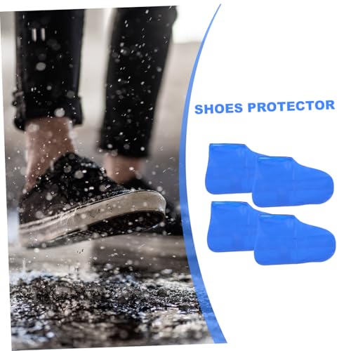 2 pares de protectores para botas impermeables reutilizables para hombre, cubiertas antideslizantes para zapatos para seguridad al aire libre miniatura 3