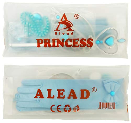Alead Elsa Princess Dress Up Accessories Gloves Bow Tiara Crown Wand Necklaces Presents for Kids Girls
