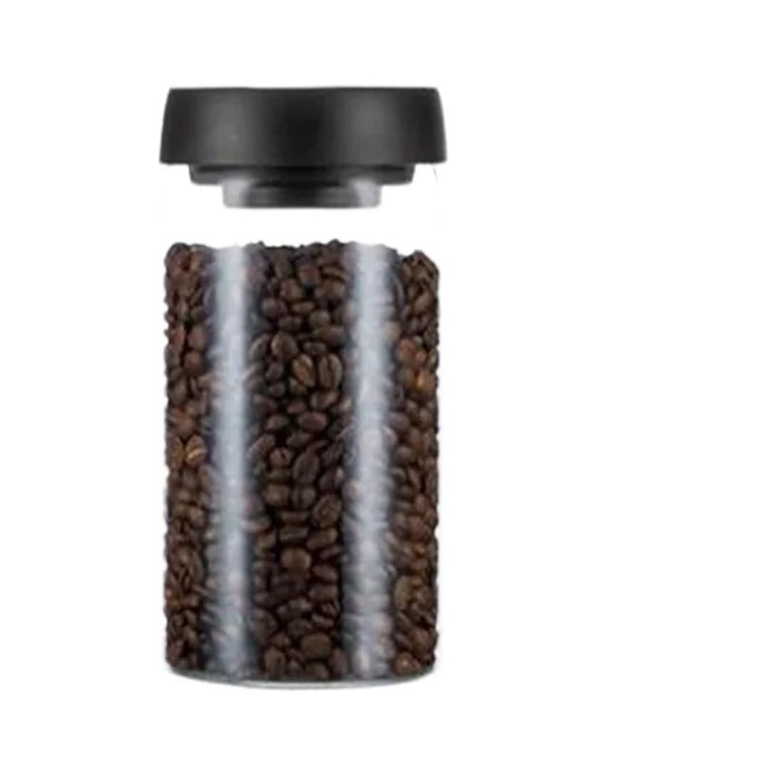 vorratsgläser 2 stücke Kaffeebohnen Vakuumversiegelter Tank Transparentes Glas Lebensmittelaufbewahrung Haushalt Feuchtigkeitsbeständiger luftdichter Behälter(1200ml)