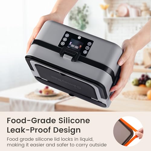 GOMAYBOX Electric Heated Lunch Box with Ice Pack,5.5-Cups,212℉ Max, Insulated Bag Included, Battery Powered Food Warmer for Travel, Portable Cordless Food Container for Adult Rechargeable Bento Box — view 5