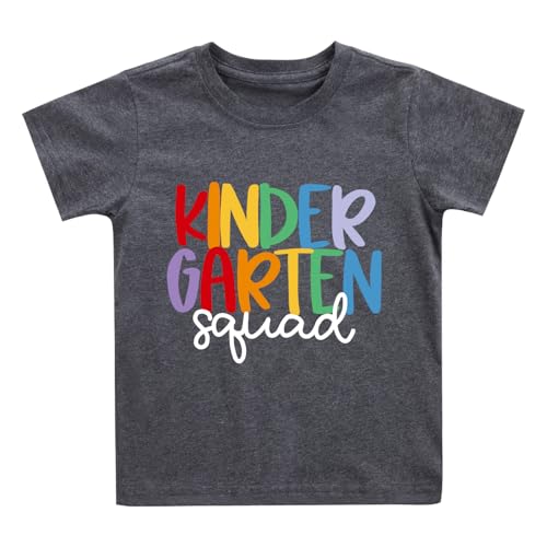 Toddler Boy Girl First Day of Kindergarten Shirt Kindergarten Squad T-Shirt Toddler Back to School Outfit Tee Tops