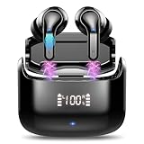 イヤホン bluetooth ワイヤレスイヤホン 【2025年 ENCノイズキャンセリング】Bluetooth5.4 自動ペアリング 接続瞬時 IPX7 防水 最大 40 時間再生 HIFI 音質 タッチ操作 LED ディスプレイ Type-C 急速充電 小型/軽量 マイク付き iPhone/Android/Pad 適用 スポーツ/WEB 会議/通勤/通学/音楽用 (ブラック)