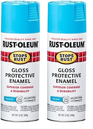 Image of Rust-Oleum 269292 Stops Rust Spray Paint, 12 Fl Oz (Pack of 2), Gloss Maui Blue