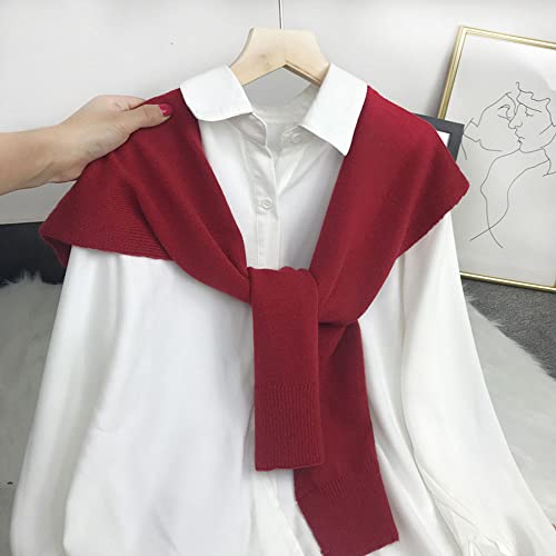 PAODIKUAI Women's Shawl Casual Solid Color Fake Sweater Cape Shoulder Fashion Wrap2