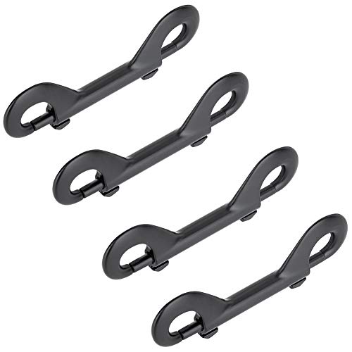 Aowesm 4 Packs Zinc Alloy Double Ended Bolt Snap Hooks Nickel Plated Double Sided Trigger Chain Metal Clip Scuba Diving Clips Key Holder Security New (Black, 4-1/2 Inch) #TOP3