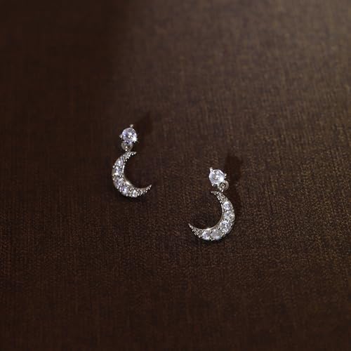 3Pairs Earrings Set for Women Silver Moon Star CZ Butterfly Green Dainty Stud Hoop Earrings for Three Holes Earrings Stack4