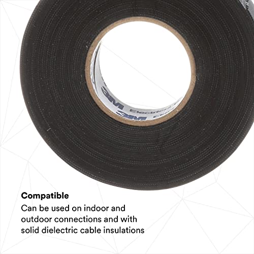 Image of 3M Temflex Rubber Splicing Tape 2155, 1-1 /2 in x 22 ft, Black, 1 Roll