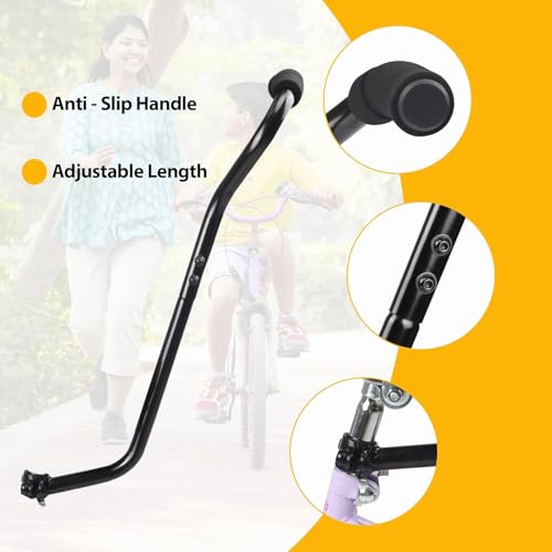 ZUKKA Fahrrad Training Universal Schubstange Trainer Handle Balance Push Bar Fahrrad Lernen Handle Push Bar für Fahrrad-Unisex Erwachsene,Schwarz