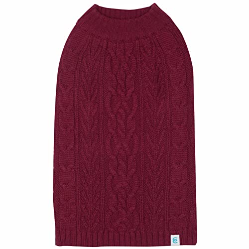 Blueberry Pet Award-Winning Dog Sweater in Burgundy - America's Best Petcare Brand 2022 | Warm Wool Blend Pet Clothes - Small Dog Sweaters for Boys | Comfortable No-Sleeve Style