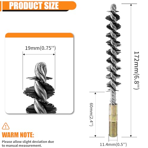 Image of 1Pc 18mm Round Tube Cylinder Bores Cleaning Wire Brush Stainless Steel