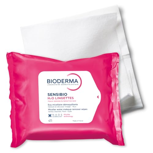 Bioderma - Sensibio H2O - Biodegradables Wipes - Cleansing and Make-Up Removing - Skin Soothing - for Sensitive Skin - 25 Wipes