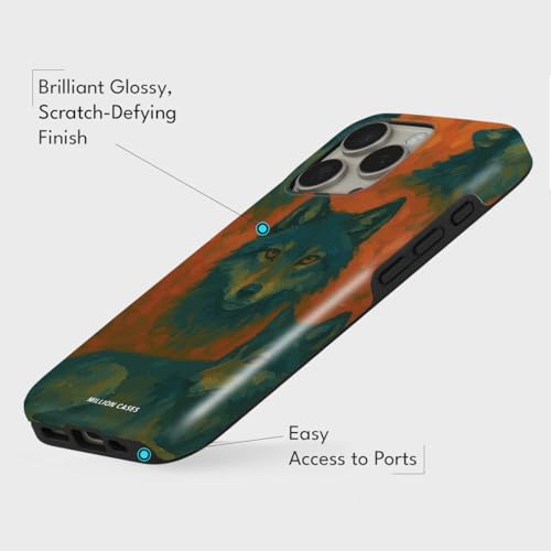 Image of MILLION CASES Back Cover Case for iPhone 15 Pro Scratch Resistant Anti-Slip Polycarbonate Shockproof Protective Durable Lupine Crystal Case for Men & Boys