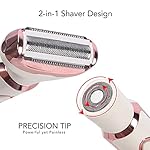 Electric Razor for Women, Hair Trimmer for Face Beard Mustache Arm Leg Armpit Bikini, Painless 2 in 1 Shaver with 3…