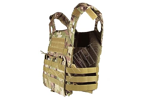 QHIU Plaque Gilet Tactique Camouflage Militaire Gilet Assaut Combat Protection Molle Veste pour Airsoft Paintball CS Sports de Plein air