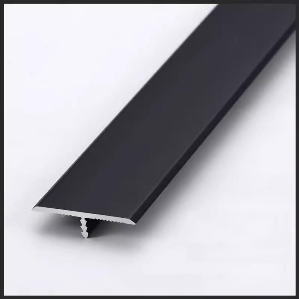 HCZION Tira De Transición De Aluminio Tira De Umbral De Piso Con Moldura En T, Tiras De Transición De Piso De 90cm, Unión De Espacios Para Pisos, Tira Divisoria Plana Para Puertas (Color : Black-40mm