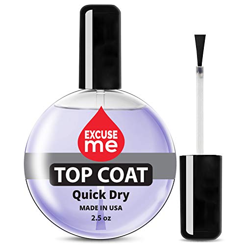 Excuse Me Quick Dry Fast Drying Super Shiny Nail Polish Top Coat Professional Refill Size 2.5 Oz. #TOP9