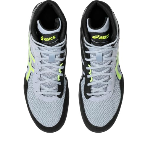 ASICS Men's MATCONTROL 3 Wrestling Shoes, 12, Grey Blue/Safety Yellow
