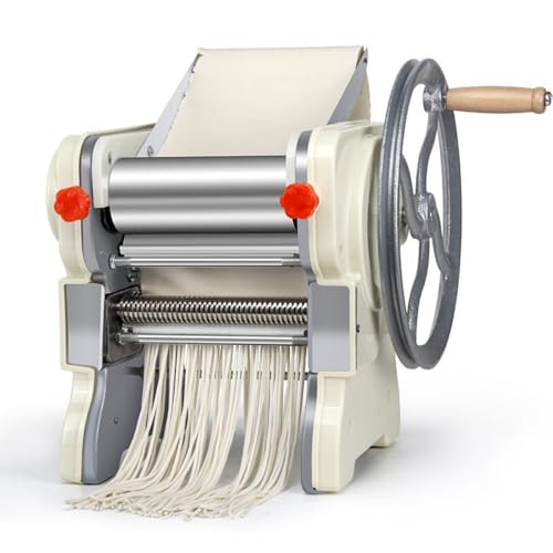 KCNN 製麺機 パスタマシーン 手動 ヌードルメーカー メーカー マシン 厚さ幅調節可能 0.5-5mm 自宅でDIY麺類 手作り2mm/4mmステンレス鋼ラーメン製麺機 腰の強いパスタ/うどん/そば/餃子皮/包子皮/ワンタン皮など 家庭用 (ニッケルメ