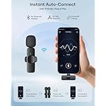 2 Pack Wireless Lavalier Microphone for iPhone iPad and Android Phone, Lapel Mic Plug and Play Wireless Mic Noise Reduction Microphone for Video Recording Interview Podcast Vlog YouTube Tiktok - Image 2
