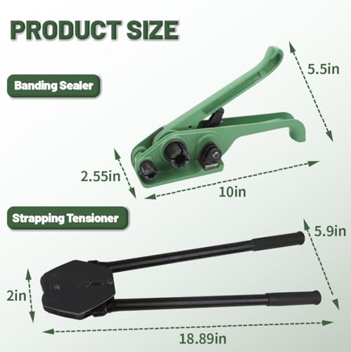 Yqlbgprj DBJ01 Banding Strapping Kit,Pallet Strapping Kit,Poly Strapping Tensioner,Banding Tool,Include4000 Inch Pp Band,118 Metal Sealing Buckles And Sealing Tools thumb #1