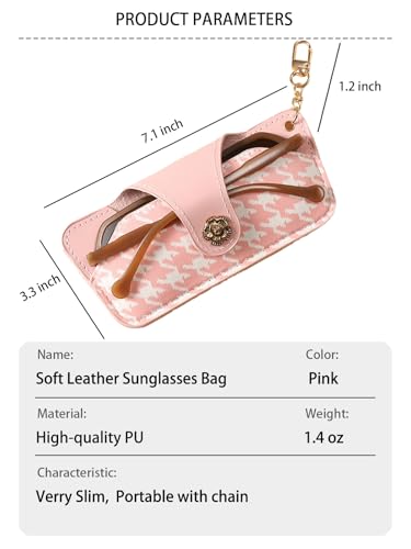Image of kytasryl Soft Leather Sunglasses Bag,Travel Sunglass Holder Eyeglass Case Portable Slim Sunglasses Pouch