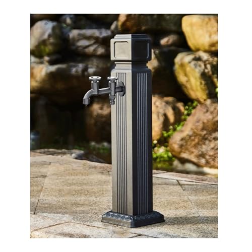 Aluminum Square Vertical Garden Water Column Outdoor Freestanding Hose Stand with Antifreeze Faucet for Irrigation and Washing