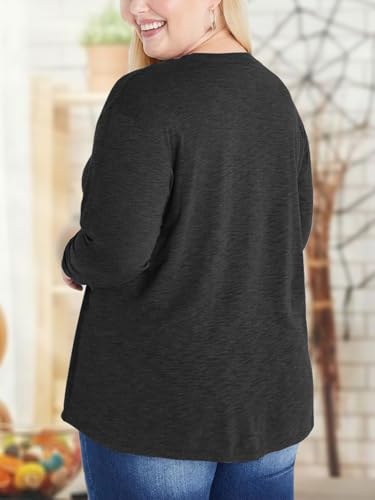 Chulianyouhuo Plus Size Halloween Pumpkin T Shirt Women Long Sleeve Fall Graphic Tees Thanksgiving Gift Tops Blouse4