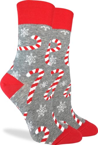 Good Luck Sock Womens Candy Canes Christmas Socks Adult Shoe Size 5-9