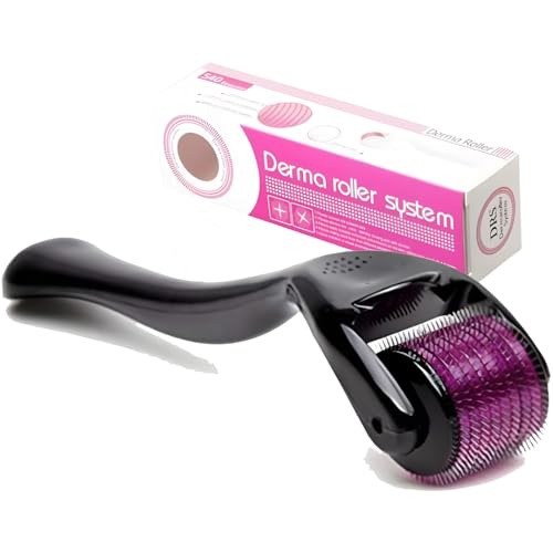 Derma Roller, 540 Titanium Needle Derma Roller 0.5mm Stainless Steel Microneedling Face & Scalp Derma Roller for Hair Growth, Facial Skin & Cellulite Reduction for Both Men & Women. (0.5mm)