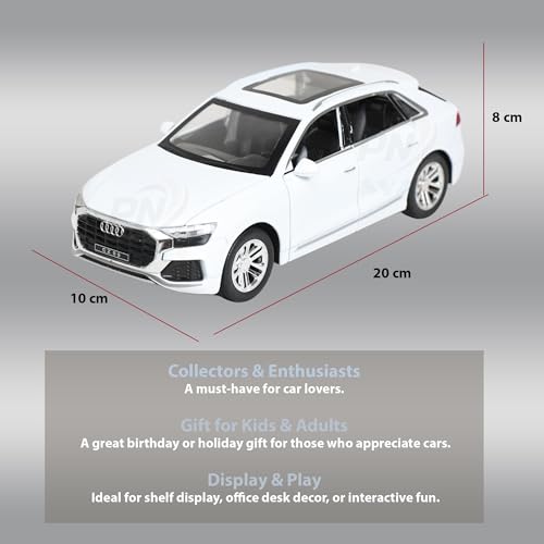 Image of Alloy Metal Pull Back Die-cast Car 1;24 Various Models with Sound & Music, Toy Cars for Kids Durable and Fun Gift for Boys and Girls (Audi CZ09- White)