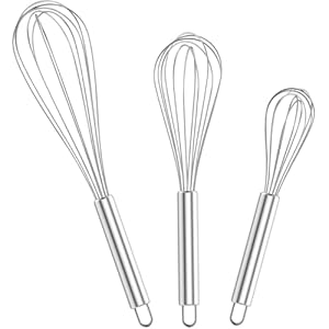 HDRNT Schneebesen Set Edelstahl,Rührbesen 3 Stück Enthält,(22 cm 26 cm 30 cm) ideal zum Mischen Rühren von Teig und Eiern hochwertiges Küchengerät für professionelle, Backzubehör für jede Küche
