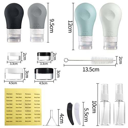 Gemice Travel Bottles For Toiletries, Tsa Approved Travel Containers Leak Proof Silicone Squeezable Travel Accessories Set 2Oz 3Oz For Shampoo Conditioner Lotion Body Wash (16 Pack) #TOP6