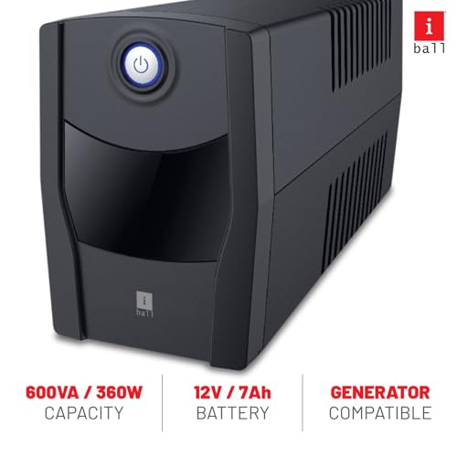 Image of iBall Nirantar UPS 660-600VA / 360W Line Interactive UPS for Personal Computers, Desktop PCs, CCTV, Laptops, Routers, Networking Devices and Gaming Consoles.